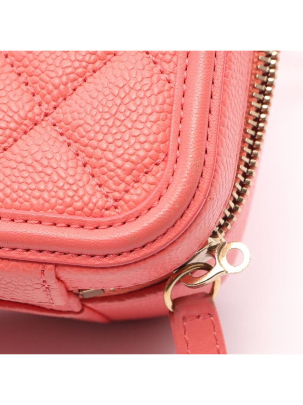 Chanel Shoulder Bag CC Figuri Vanity 2-Way Salmon Pink Caviar Leather CC - Picture 8 of 12